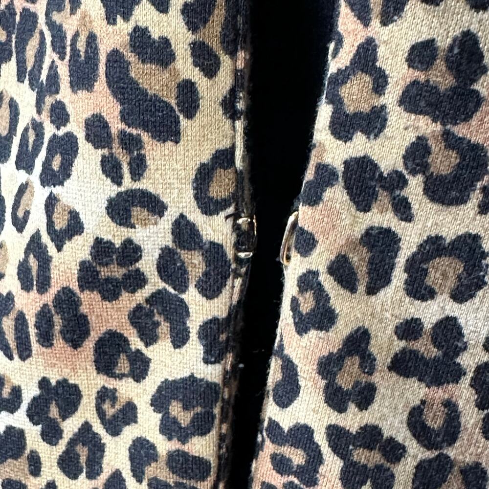 Dana Buchman Women’s Leopard Animal Print Blazer Open Front Zip Pocket | Size 8 - Picture 3 of 11